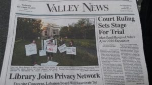 Valley News Story on Tor at Kilton Library