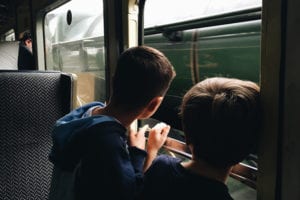 Boys on a train